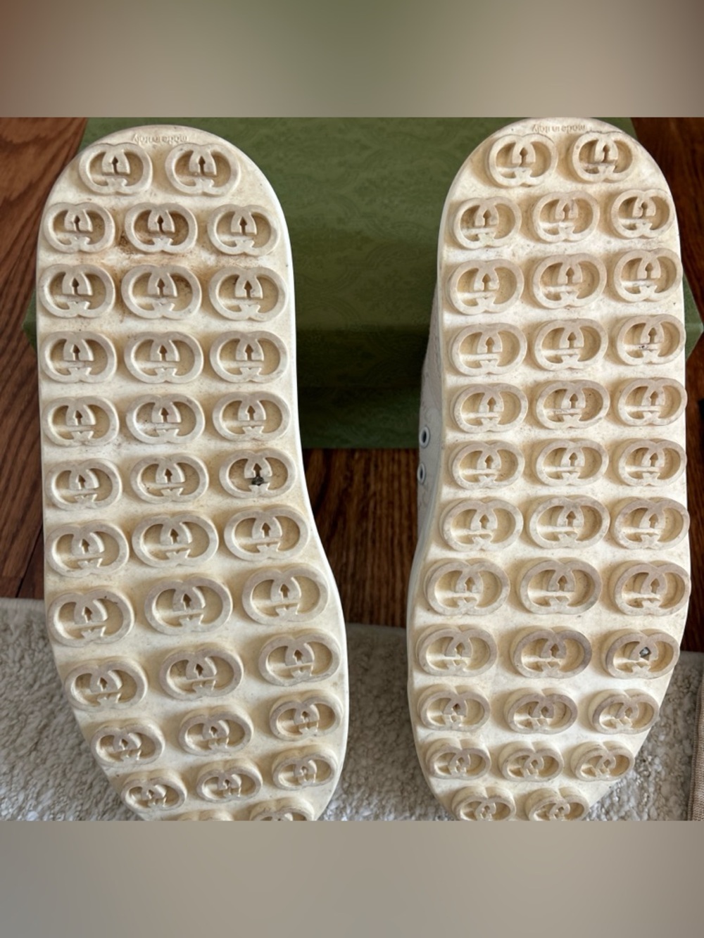 Gucci Cream GG Canvas Platform Sneakers - Picture 3 of 8
